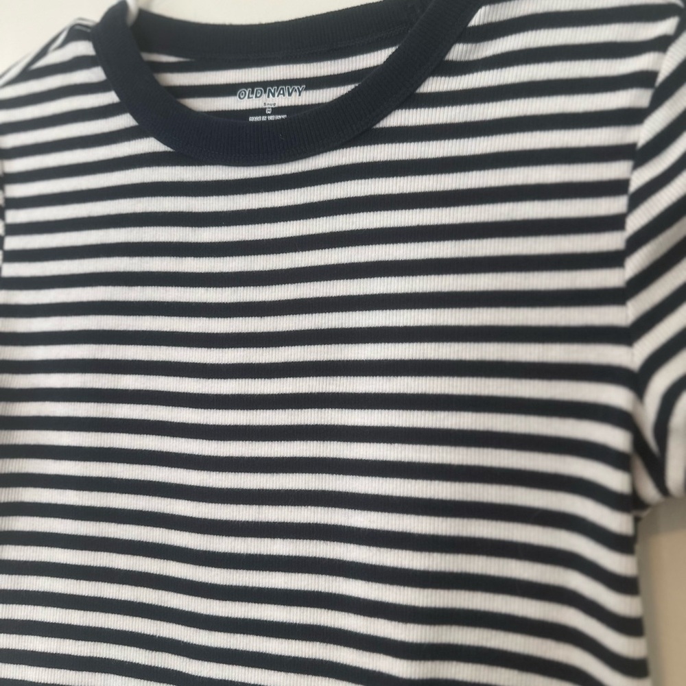 Old Navy Navy and White Striped Tee